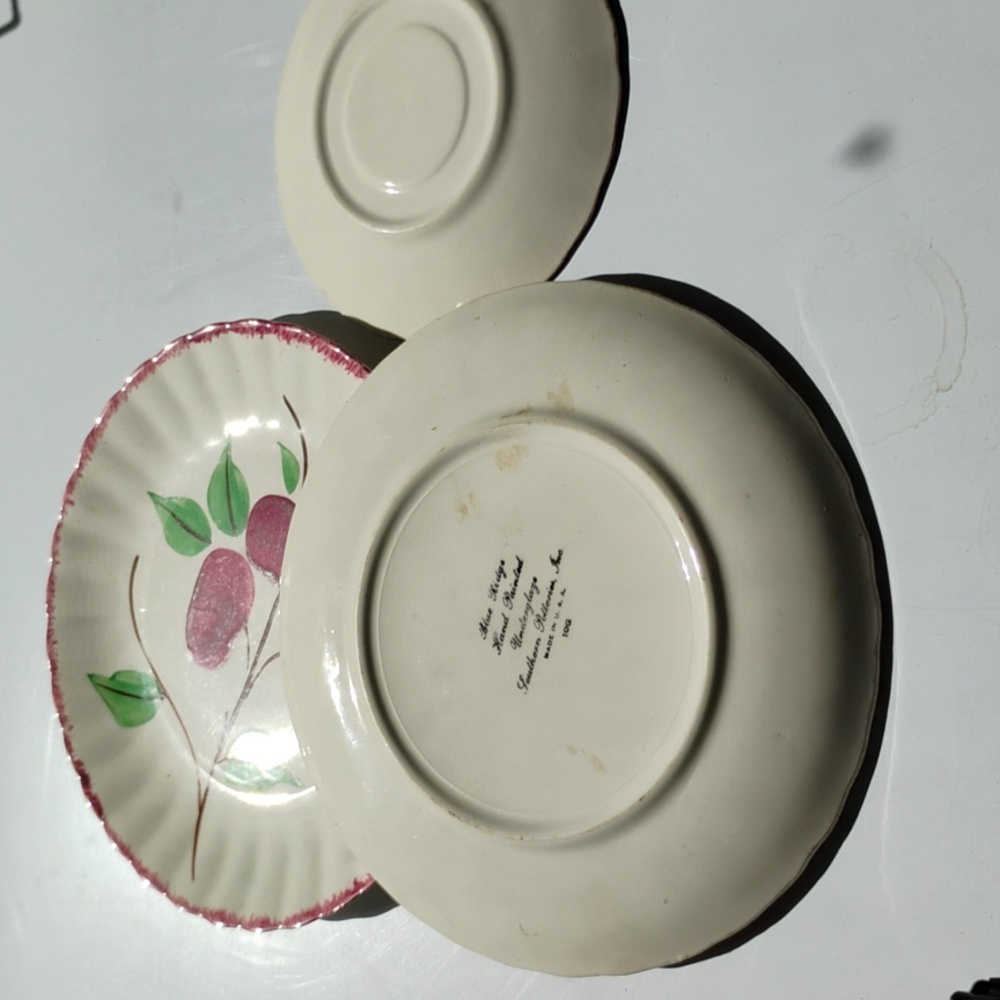 Crab Apple Blue Ridge Southern Potteries Dinner Plate DISTRESSED NPLC 3 Pieces - Picture 4 of 16